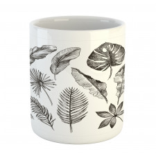 Monochrome Exotic Leaf Mug