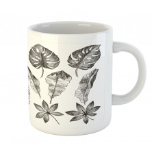 Monochrome Exotic Leaf Mug