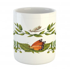 Leafy Branches Butterflies Mug