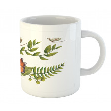 Leafy Branches Butterflies Mug