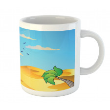 Cartoon Desert Landscape Palms Mug