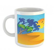 Cartoon Desert Landscape Palms Mug