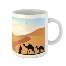 Camels and Man Silhouette Art Mug