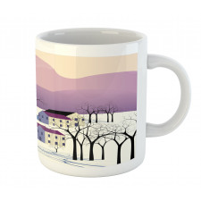 Graphical Village Scene Mug