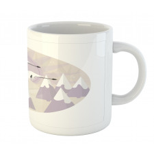 Red Crowned Cranes Flying Mug