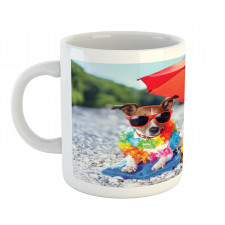 Funny Hawaiian Dog Beach Mug