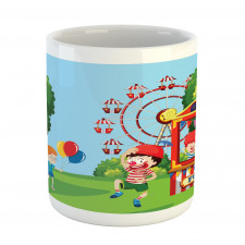 Cheerful Children at Fun Fair Mug