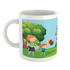 Cheerful Children at Fun Fair Mug