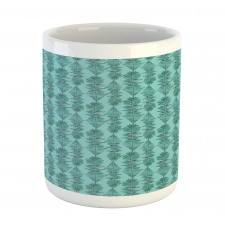 Vertical Strips with Leaves Mug