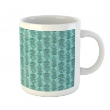 Vertical Strips with Leaves Mug