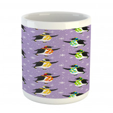 Penguins Skating Snowflakes Mug