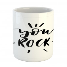 Monochrome Lettering Art Mug