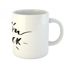 Monochrome Lettering Art Mug