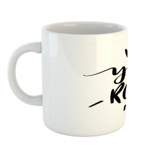 Monochrome Lettering Art Mug