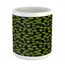 Botany Grape Leaves on Dark Mug