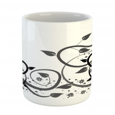 Grey Tones Abstract Leaves Mug