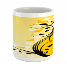 Butterfly Grape Leaves Art Mug