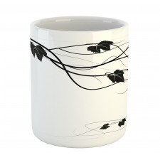 Monotone Abstract Leaves Art Mug