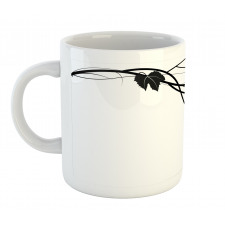 Monotone Abstract Leaves Art Mug