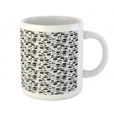 Monotone Intertwined Rosebuds Mug