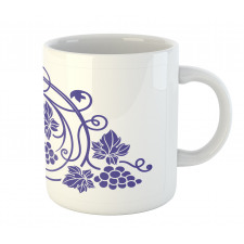 Monotone Grapes Leaves Art Mug