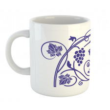 Monotone Grapes Leaves Art Mug