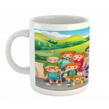 Cartoon Style Family Photo Mug