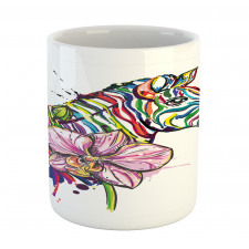 Animal Orchid Ink Art Mug