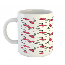 Fruits on Bicolour Hearts Mug