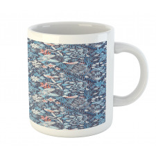 Oriental Petals on Stripes Mug