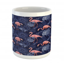 Exotic Floral Flamingos Mug