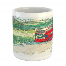 Tourist Bus Watercolor Art Mug