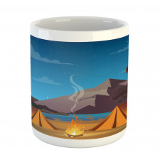 Camping in Woods at Night Mug