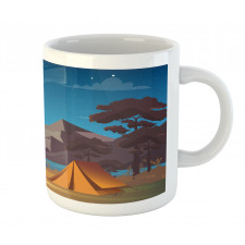 Camping in Woods at Night Mug