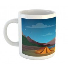 Camping in Woods at Night Mug