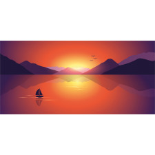 Lonely Sailboat at Sunset Mug