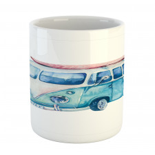 Watercolor Happy Surf Van Mug