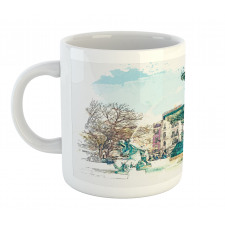 Old Fountain in Town Square Mug