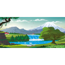 Cartoon Style Lake Waterfall Mug