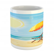 Sea Shore Beach Umbrella Mug