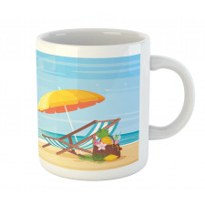 Sea Shore Beach Umbrella Mug