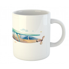 Nursery Airplane Cloud Stars Mug