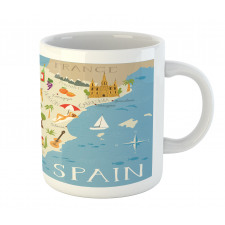 Spain Mapping Calligraphy Mug