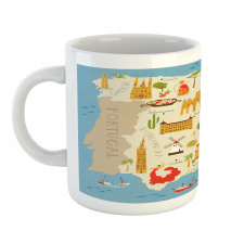 Spain Mapping Calligraphy Mug