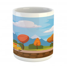 Autumn Trees and Car Mug