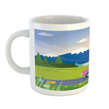 Camper Van on Road Mug