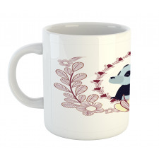 Fluffy Mammal and Flowers Mug