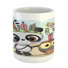 Panda Owl Bird in Feathers Mug