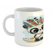 Panda Owl Bird in Feathers Mug