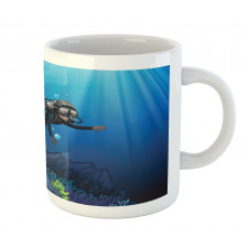 Scuba Diver Exploring Art Mug